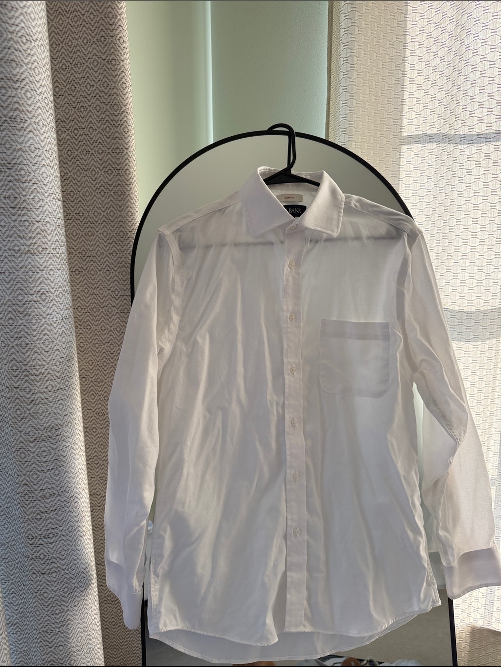 Jos. A. Bank Men's White Dress Shirt - Button Front with Chest Pocket